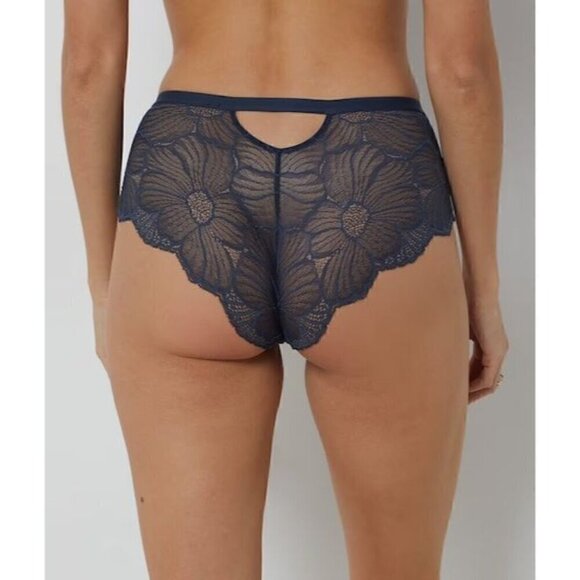 Etam Women's Flexi Lace Shorty Boyshort Panties, Navy Blue, Small - Picture 4 of 7